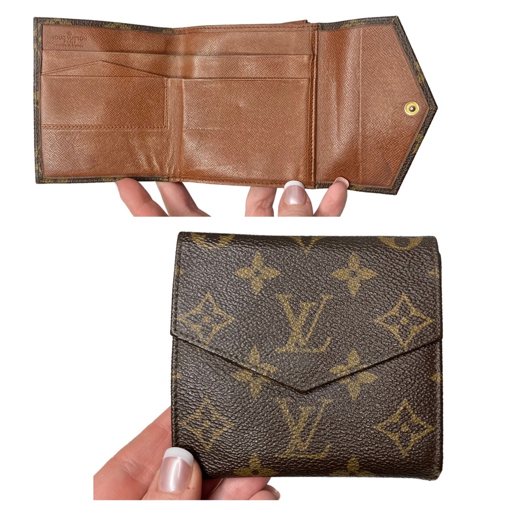 Authentic Louis Vuitton Vintage Compact Elise Brown Monogram Wallet 1980’s